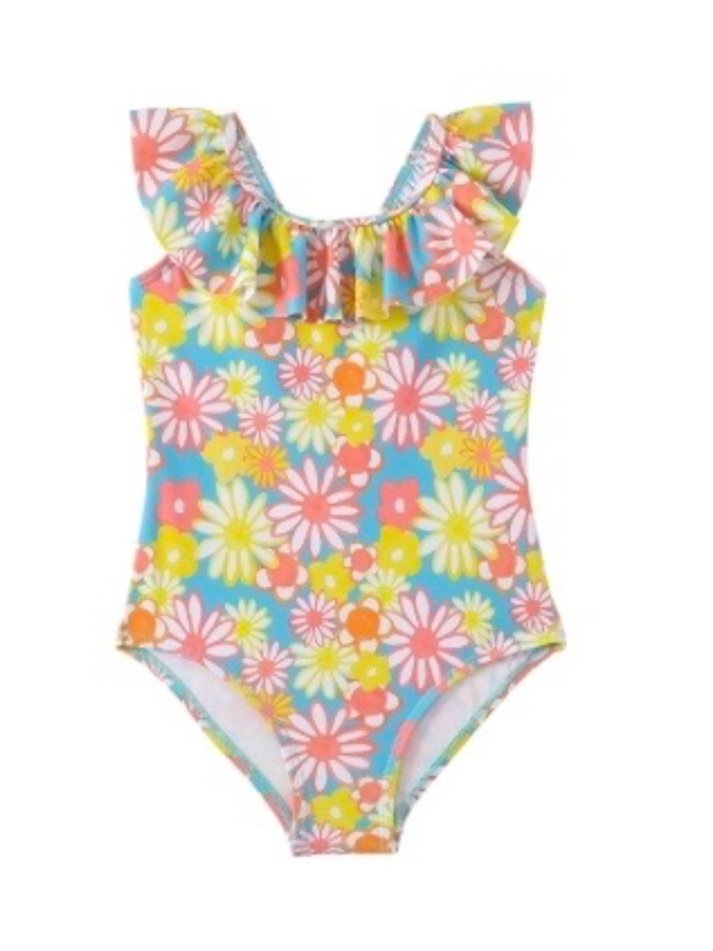Beno Tiger (2)  1-piece swim Kid ruffle floral daisy 2-3Y & 5-6Y